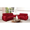 Ver imagem 2 de Capa para Sofa Avulsa 3 Lugares 21 Elásticos Luxo Vermelha