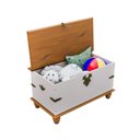 Ver imagem 4 de Baú para Quarto Infantil com Tampo e Base em Madeira Maciça Joy Branco/Off White/Nogueira