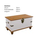 Ver imagem 3 de Baú para Quarto Infantil com Tampo e Base em Madeira Maciça Joy Branco/Off White/Nogueira