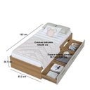 Ver imagem 3 de Cama de Solteiro com 3 Gavetas Genebra Mel Arenas