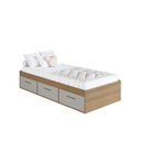 Ver imagem 2 de Cama de Solteiro com 3 Gavetas Genebra Mel Arenas