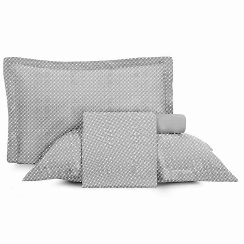 Jogo de Cama Casal 4 Peças Altenburg Toque Acetinado Slim Zinc