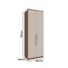 Guarda Roupa Modulado 2 Portas 4 Gavetas Divisória Colmeia 100% Mdf Setiba 841mm Freijo/off White Ii - 7
