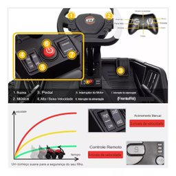Mini Kart Elétrico Infantil com 4 Motores 24v até 50kg Bateria Recarregável Controle Remoto para Pai - 4