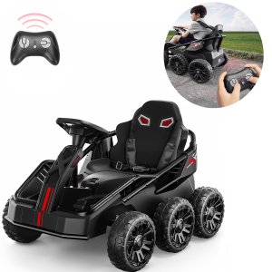 Mini Kart Elétrico Infantil com 4 Motores 24v até 50kg Bateria Recarregável Controle Remoto para Pai