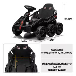 Mini Kart Elétrico Infantil com 4 Motores 24v até 50kg Bateria Recarregável Controle Remoto para Pai - 2