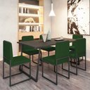 Ver imagem 2 de Conjunto Quatro Cadeiras Sala Jantar Barcelona Base Preta:verde