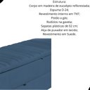 Ver imagem 2 de Calçadeira Baú Sapateira 190cm Ayla Suede Tampo Reto