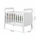 Ver imagem 4 de Berço Mini Cama Soninho 80cm com Rodízios e Proteção Lateral 100% MDF Branco - Tigus