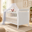 Ver imagem 1 de Berço Mini Cama Soninho 80cm com Rodízios e Proteção Lateral 100% MDF Branco - Tigus