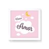 Quadro Decorativo Nosso Amor Fundo Rosa - 30x30cm (Moldura em laca branca) - Arte Maníacos - 1