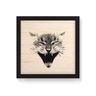Quadro Decorativo em Madeira Gato Miau - 30x30cm (Moldura caixa em laca preta) - Arte Maníacos - 1