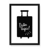 Quadro Decorativo Partiu Viajar - 23x16,25cm (Moldura em laca preta) - Arte Maníacos - 1