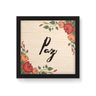 Quadro Decorativo em Madeira Paz Flores - 30x30cm (Moldura caixa em laca preta) - Arte Maníacos - 1