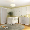 Ver imagem 1 de Quarto de Bebê Completo com Berço Americano 3 em 1 Realeza Multimóveis Mp4595 Branco/off White