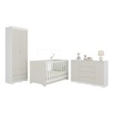 Ver imagem 2 de Quarto de Bebê Completo com Berço Americano 3 em 1 Realeza Multimóveis Mp4595 Branco/off White