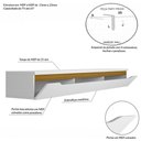Ver imagem 5 de Rack Suspenso Uno p/ Tvs até 65 Polegadas 180cm 3 Portas Branco/Cedro - Olivar Móveis