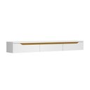 Ver imagem 3 de Rack Suspenso Uno p/ Tvs até 65 Polegadas 180cm 3 Portas Branco/Cedro - Olivar Móveis
