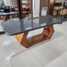 Sala de Jantar 220x100 Lottus Mdf/vidro Grafite 8 Cadeiras Bom Pastor Cinza - 4