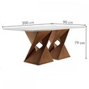 Ver imagem 3 de Mesa de Jantar 8 Lugares Genova com Vidro Chocolate/Off White/Cinza - Cel Móveis