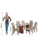 Ver imagem 7 de Conjunto de Mesa Sala de Jantar Ripada Tampo com Vidro Santiago 1,80m 6 Cadeiras Grécia Dobuê