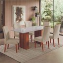Ver imagem 2 de Conjunto de Mesa Sala de Jantar Ripada Tampo com Vidro Santiago 1,80m 6 Cadeiras Grécia Dobuê