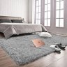 Tapete para Sala e Quarto Shaggy Macio Pelo Alto Peludo Felpudo Casen Cor:Cinza;Tamanho:200x140cm - 1