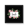 Quadro Decorativo Smile Flores - 30x30cm (Moldura em laca preta) - Arte Maníacos - 1