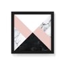 Quadro Decorativo Escandinava Faixa Dupla Rosa - 30x30cm (Moldura em laca preta) - Arte Maníacos - 1