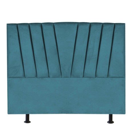 Cabeceira Bélgica Cama Box Casal 195 Cm Suede Azul Turquesa