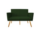 Ver imagem 2 de Namoradeira Nina Decorativa Suede Verde 2 Lugares Pés Madeira Mz Decor
