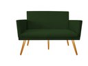 Ver imagem 2 de Namoradeira Nina Decorativa Suede Verde 2 Lugares Pés Madeira Mz Decor