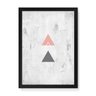 Quadro Decorativo Escandinavo Triângulos - 23x16,25cm (Moldura em laca preta) - Arte Maníacos - 1