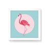 Quadro Decorativo Flamingo - 30x30cm (Moldura em laca branca) - Arte Maníacos - 1