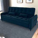 Ver imagem 2 de Sofa Cama 2 Lugares 200cm Pillar Veludo E403 Azul Milani Store