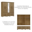 Ver imagem 4 de Guarda Roupa 5p 6g Espelho Madeira Maciça 208 Cm 2253 Freijo Milani Store