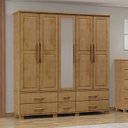 Ver imagem 7 de Guarda Roupa 5p 6g Espelho Madeira Maciça 208 Cm 2253 Freijo Milani Store