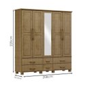 Ver imagem 3 de Guarda Roupa 5p 6g Espelho Madeira Maciça 208 Cm 2253 Freijo Milani Store