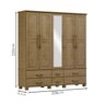 Guarda Roupa 5p 6g Espelho Madeira Maciça 208 Cm 2253 Freijo Milani Store - 3
