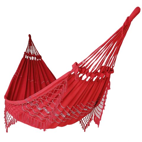 Rede de Dormir Casal Balanço de Algodão Reforçada 3,80m X 1,50m Varias Cores:vermelho