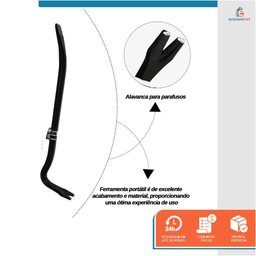 Pé de Cabra 600mm X 16mm em Aço Carbono Ferramenta para Alavancagem e Demolição - Starfer - 3