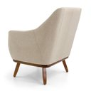 Ver imagem 6 de Kit 2 Poltronas Decorativas Em Linho Bege Base De Madeira Berenice - Larbelle