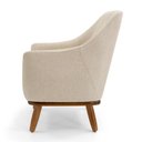 Ver imagem 4 de Kit 2 Poltronas Decorativas Em Linho Bege Base De Madeira Berenice - Larbelle