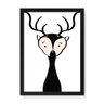 Quadro Decorativo Cervo Comic - 23x16,25cm (Moldura em laca preta) - Arte Maníacos - 1