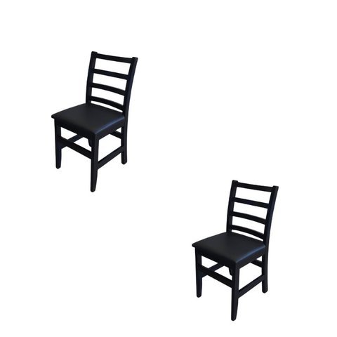 Kit 2 Cadeiras Estofadas Premium Cor:preto
