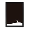 Quadro Decorativo Cervo Minimalista Preto - 23x16,25cm (Moldura em laca preta) - Arte Maníacos - 1
