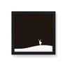 Quadro Decorativo em Tela Canvas Cervo Minimalista Preto - 30x30cm (Moldura caixa em laca preta) - A - 1