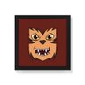 Quadro Decorativo Lobisomem Rosto - 50x50cm (Moldura caixa em laca preta) - Arte Maníacos - 1