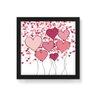 Quadro Decorativo Corações Subindo - 50x50cm (Moldura caixa em laca preta) - Arte Maníacos - 1