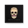 Quadro Decorativo em Madeira Caveira Mustache Preta - 30x30cm (Moldura caixa em laca preta) - Arte M - 1